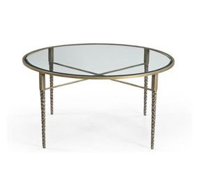 Artifacts Bronze Round Glass Top Madou Cocktail Table