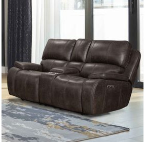 Brookings Charcoal 79" Loveseat with Power Recliner and USB Charging