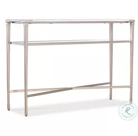 Melange Champagne And White Genesis Stone Top Jen Console Table