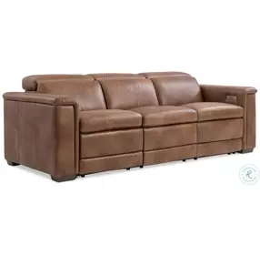Lioni Brown Leather Power Reclining Sofa