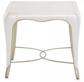 London Place Creamy Pearl Rectangular End Table