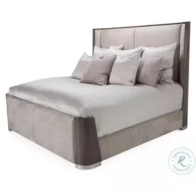 Westwood Chic Slate And Cement California King Upholstered Dual Panel Bed
