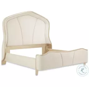 Malibu Crest Chardonnay And Doeskin Queen Upholstered Curved Panel Bed