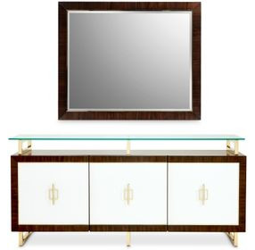 Bellwood Espresso and White 3 Door Sideboard with Mirror