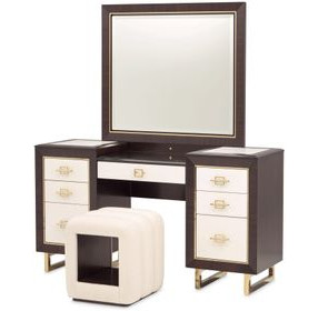 Belmont Place Espresso Vanity with Mirror and Bench