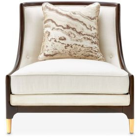 Belmont Place Cream Upholstered Accent Chair with Pillow