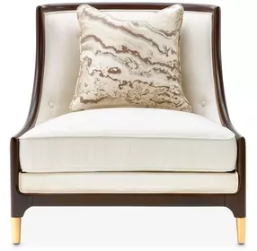 Belmont Place Cream Upholstered Accent Chair with Pillow