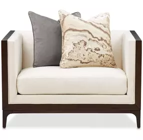 Belmont Place Cream Upholstered Matching Accent Chair with Pillow