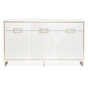 Palmcrest Cloud White Sideboard with Adjustable Shelves and 2 Storage Drawers