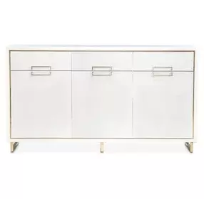Palm Gate Cloud White Sideboard with Adjustable Shelves and 2 Storage Drawers