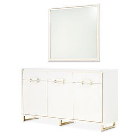 Palmcrest Cloud White Sideboard with Mirror