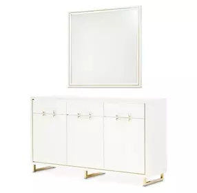 Palm Gate Cloud White Sideboard with Mirror