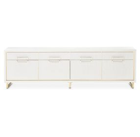 Palmcrest Cloud White 82" Media Cabinet with 4 Storage Drawers