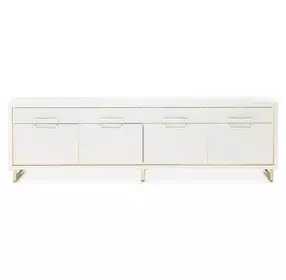 Palm Gate Cloud White 82" Media Cabinet with 4 Storage Drawers