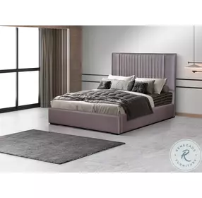 Nara Stone Upholstered King Panel Storage Bed
