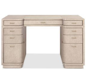 Marlowe Polished Limestone Leather 50" Executive Desk