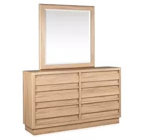 Brentwood Heights Provincial Brown 6 Drawer Dresser with Rectangular Mirror