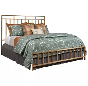 Acquisitions Brushed Gold King Aspire Metal Bed