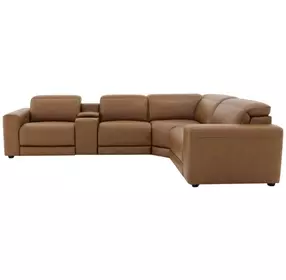 Rally-Up Caramel 5 Piece Power Reclining Console Sectional