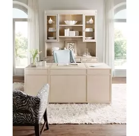 Marlowe Polished Limestone Leather Executive Home Office Set