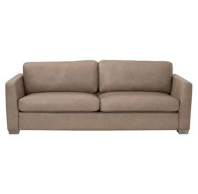 Bronze Bay Fawn Leather 95" Neiman Sofa