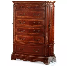 Cortina Honey Walnut 6 Drawer Chest