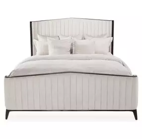 Paris Chic Espresso Eastern King Upholstered Panel Bed