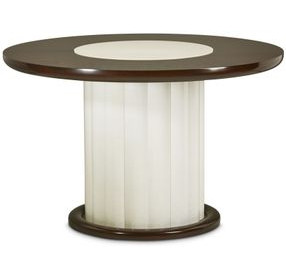 Paris Chic Espresso and White 48" Round Dining Table