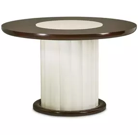 Paris Chic Espresso and White 48" Round Dining Table