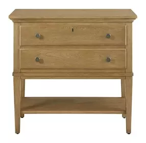 Oakmere Natural 2 Drawer Open Nightstand with USB Charging
