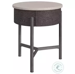 Reverie White And Brown End Table