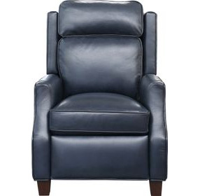 Nixon Shoreham Blue Leather Push Thru The Arms Recliner