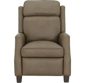 Nixon Cashmere Taupe Leather Push Thru The Arms Recliner