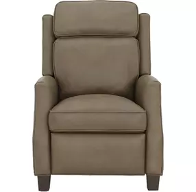 Nixon Cashmere Taupe Leather Push Thru The Arms Recliner