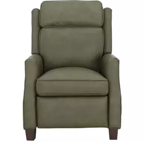 Nixon Oasis Olive Leather Push Thru The Arms Recliner