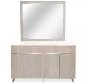Marin Greige 4 Door Sideboard and Rectangular Mirror