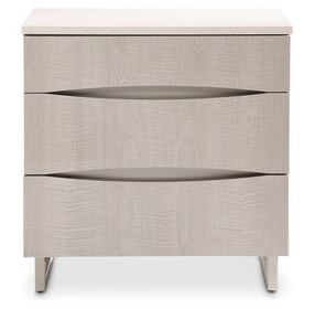 Marin Greige 3 Drawer Nightstand