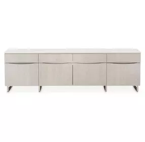 Marin Greige 82" Media Cabinet with 4 Storage Drawers with 3 Storage Drawers