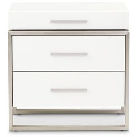 Marquee Cloud White 3 Drawer Nightstand