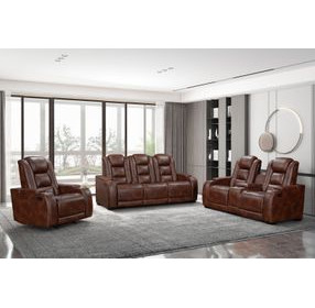 Chester Brown Reclining Living Room Set with USB Charging and LED