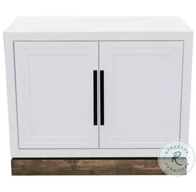 Nora Modular Jasmine White And Barnwood 2 Door Cabinet