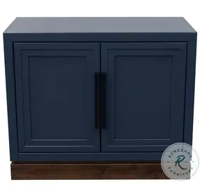 Nora Modular Blue Denim And Whiskey 2 Door Cabinet