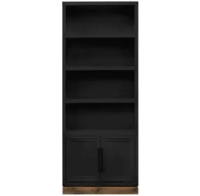 Nora Black and Whiskey 82" High Pier Bookcase