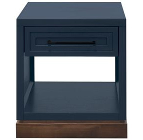 Nora Blue Denim and Whiskey Square End Table