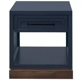 Nora Blue Denim and Whiskey Square End Table