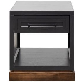 Nora Black and Whiskey Square End Table