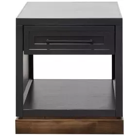 Nora Black and Whiskey Square End Table