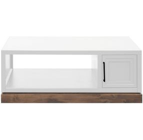 Nora Jasmine White and Barnwood Rectangular Cocktail Table