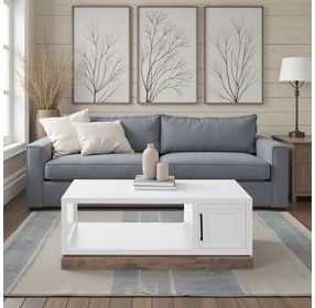 Nora Jasmine White and Barnwood Rectangular Occassional Table Set