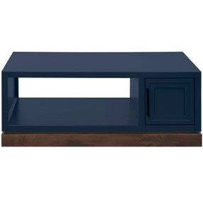 Nora Blue Denim and Whiskey Rectangular Cocktail Table